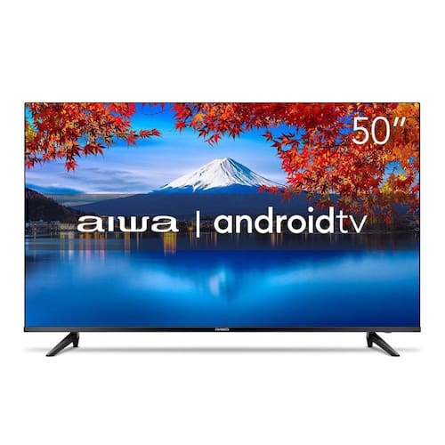 Smart TV Aiwa 50” Android 4k Comando de Voz Dolby Áudio Hdr10 AWS-TV-50-BL-02-A