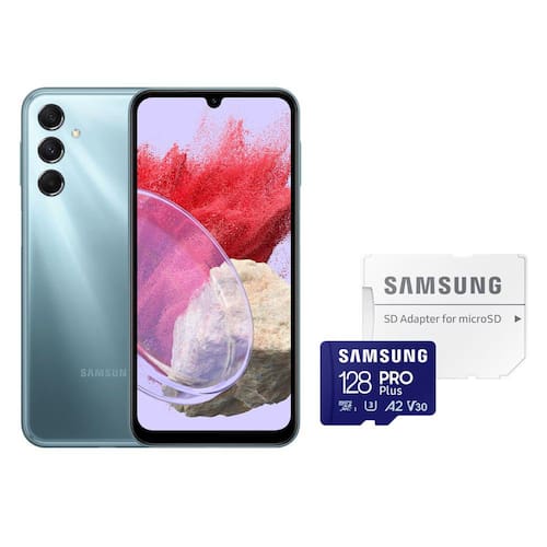 Samsung Galaxy M34 5G 128GB 6GB RAM Mega Bateria 6000mAh Câm Tripla 50MP + Cartão Memória 128GB - Azul