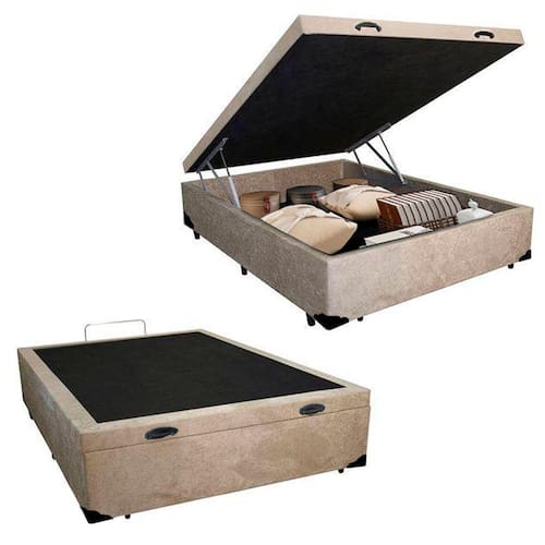 Cama Box Baú Casal Suede SerenePrime Bege 138x188x44 - Bege