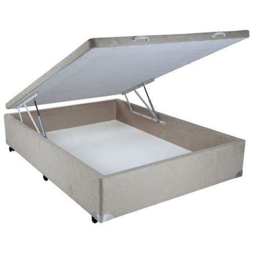 Cama Box Baú Casal Suede Bege 138x188x39 - Bege