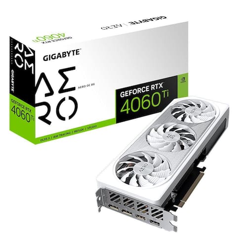 Placa de Vídeo Gigabyte GeForce RTX 4060 Ti Aero OC 8GB GDDR6 128 bits - GV-N406TAERO OC-8GD