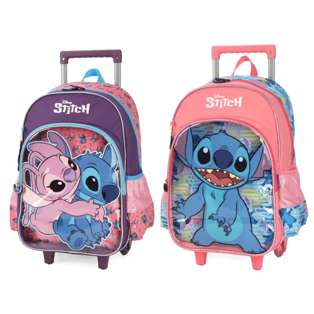 Mochila Infantil Costas e Rodinhas Stitch Disney | Ponto