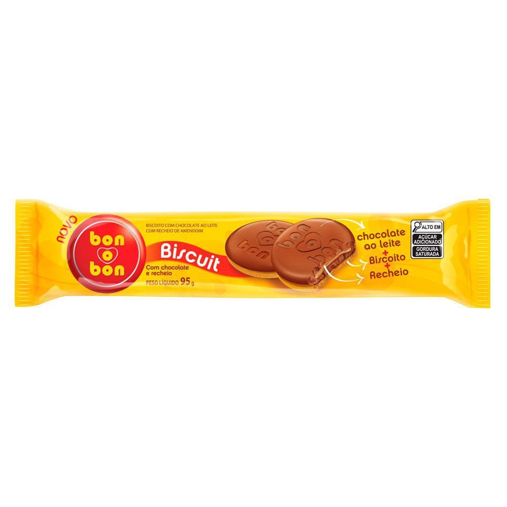 Biscoito Bon O Bon Biscuit Sabor Chocolate 