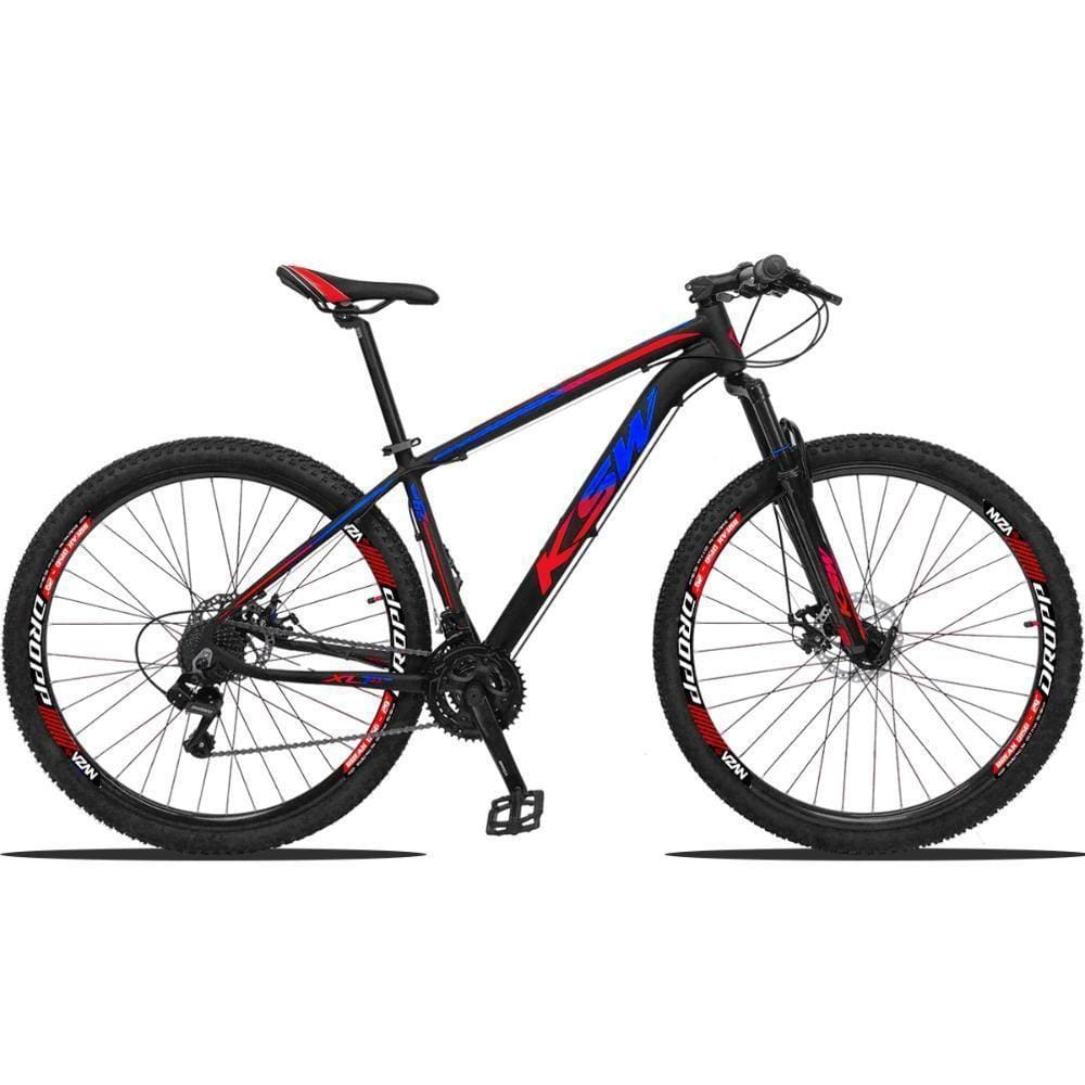 Bicicleta Ksw Xlt Disc M T21 Aro 29 Susp. Dianteira 21 Marchas - Azul/vermelho