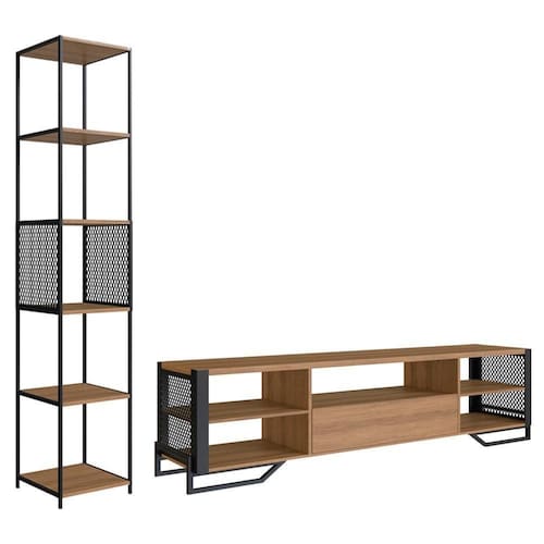 Rack 1 Gaveta Estante Com Prateleira Industrial 17x23 Mell Preto Pp Mell Preto - Preto