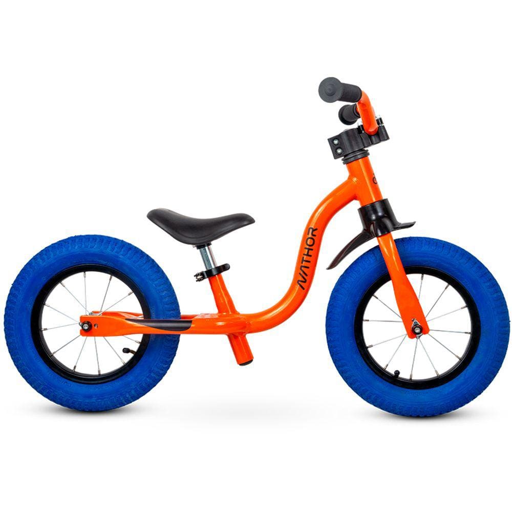 Bicicleta Nathor Balance Raiada Aro 12 Rígida 1 Marcha - Azul/laranja