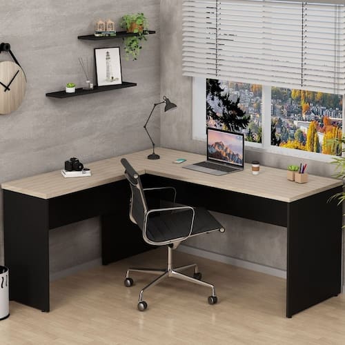 Mesa De Escritório em L 160x150cm Carvalho