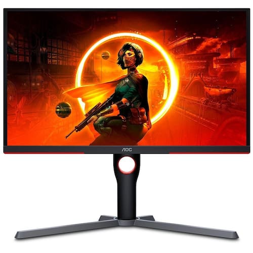 Monitor Gamer AOC DESTINY 24,5" 240Hz 0,5ms FreeSync Premium Preta e Vermelho - 25G3ZM