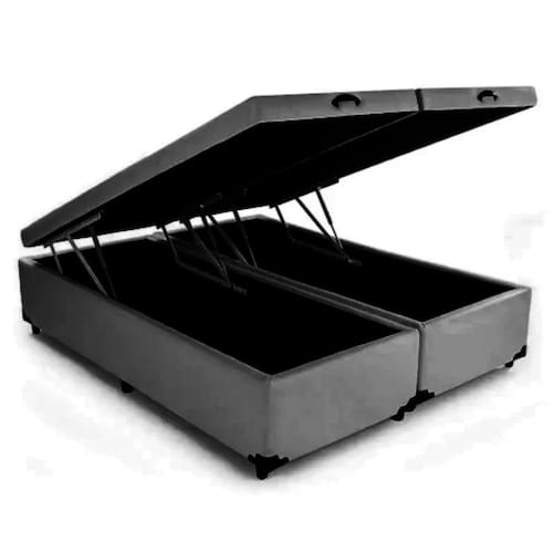 Cama Box Baú Queen Size - Estrutura Reforçada. Exclusive - Cinza