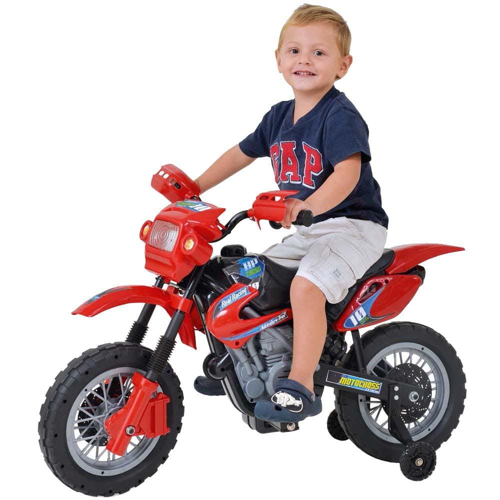 Mini Moto Cross Infantil Elétrica Vermelha 6v - Homeplay