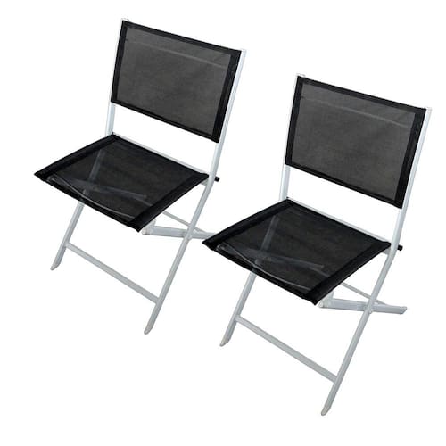 Kit com 2 Cadeiras Importado Cine Dobráveis - Branca/Preta Menor preço em Kit com 2 Cadeiras Importado Cine Dobráveis - Branca/Preta