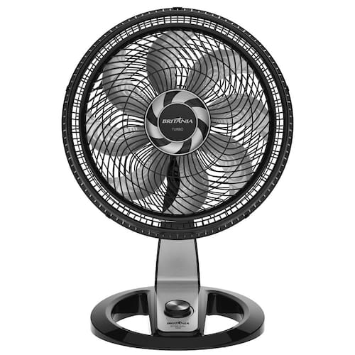 Ventilador de Mesa Britânia Turbo BVT480 com 3 Velocidades - Preto/Prata Menor preço em Ventilador de Mesa Britânia Turbo BVT480 com 3 Velocidades - Preto/Prata