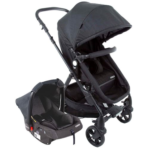 Carrinho de Bebê Cosco Travel System Duo Poppy – Preto Mescla Menor preço em Carrinho de Bebê Cosco Travel System Duo Poppy – Preto Mescla