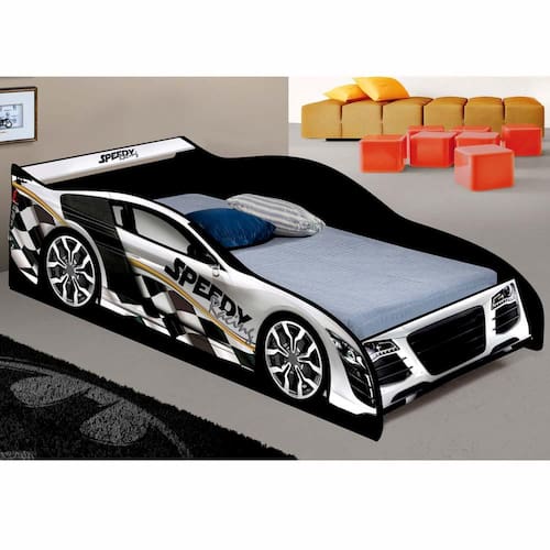 Cama Infantil Drift Amarelo, Carro De Corrida