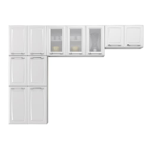 Cozinha Compacta Itatiaia Diamante com 11 Portas e 9 Prateleiras - 245cm de largura Menor preço em Cozinha Compacta Itatiaia Diamante com 11 Portas e 9 Prateleiras - 245cm de largura