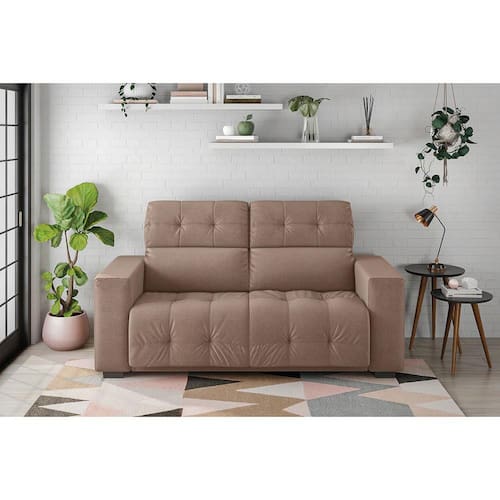 Sofá 2 Lugares Hellen Genebra Revestido em Tecido Suede e 151 cm de Largura Menor preço em Sofá 2 Lugares Hellen Genebra Revestido em Tecido Suede e 151 cm de Largura