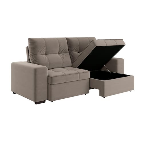Sofá 4 Lugares Linoforte Dublin Retrátil e Reclinável, com Baú e Revestimento em Tecido Suede 230 cm de Largura Menor preço em Sofá 4 Lugares Linoforte Dublin Retrátil e Reclinável, com Baú e Revestimento em Tecido Suede 230 cm de Largura