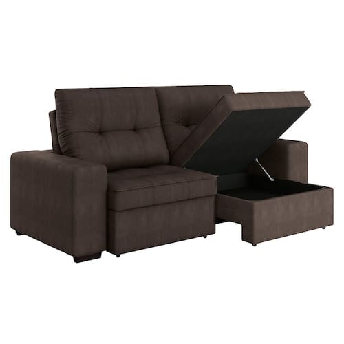 Sofá 4 Lugares Linoforte Dublin Retrátil e Reclinável, com Baú e Revestimento em Tecido Suede 230 cm de Largura Menor preço em Sofá 4 Lugares Linoforte Dublin Retrátil e Reclinável, com Baú e Revestimento em Tecido Suede 230 cm de Largura