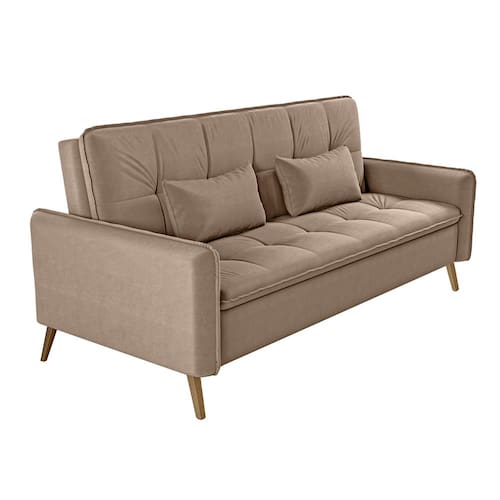 Sofá-cama Matrix Donna em Veludo com 200cm de Largura Menor preço em Sofá-cama Matrix Donna em Veludo com 200cm de Largura