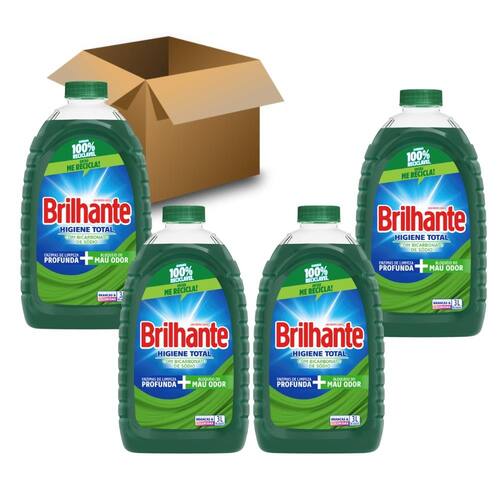 Sabão Líquido Brilhante Roupas Brancas e Coloridas Higiene Total 3L – 04 Unidades Menor preço em Sabão Líquido Brilhante Roupas Brancas e Coloridas Higiene Total 3L – 04 Unidades