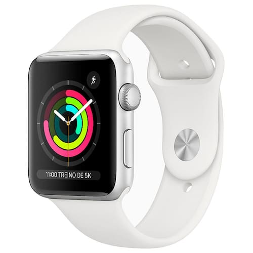 Apple Watch Series 3 (GPS) - 42mm - Caixa prateada de alumínio com pulseira esportiva branca Menor preço em Apple Watch Series 3 (GPS) - 42mm - Caixa prateada de alumínio com pulseira esportiva branca