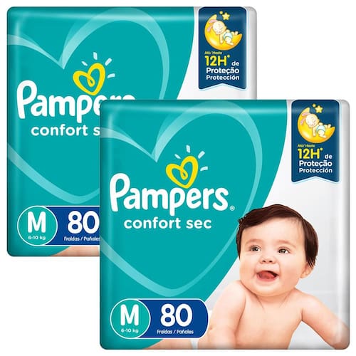 Fralda Pampers Confort Sec Giga M - 160 Unidades Menor preço em Fralda Pampers Confort Sec Giga M - 160 Unidades