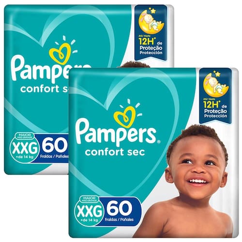 Fralda Pampers Confort Sec Giga XXG - 120 Unidades Menor preço em Fralda Pampers Confort Sec Giga XXG - 120 Unidades