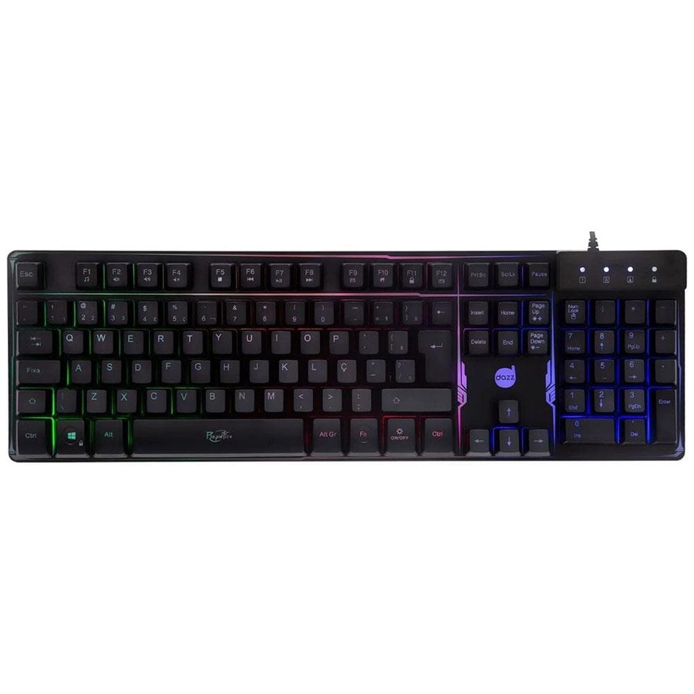 Teclado Gamer DAZZ Rapid Fire Revolution Rainbow ABNT2 - 625203