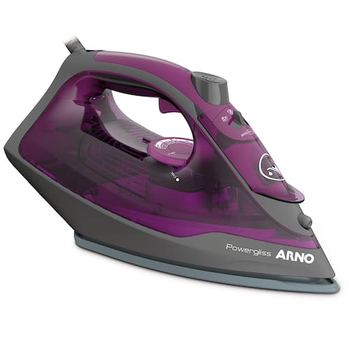 Ferro de Passar a Vapor Base Cerilium com Função Spray Arno FPO1 Powergliss Cinza/Roxo 1520W Menor preço em Ferro de Passar a Vapor Base Cerilium com Função Spray Arno FPO1 Powergliss Cinza/Roxo 1520W