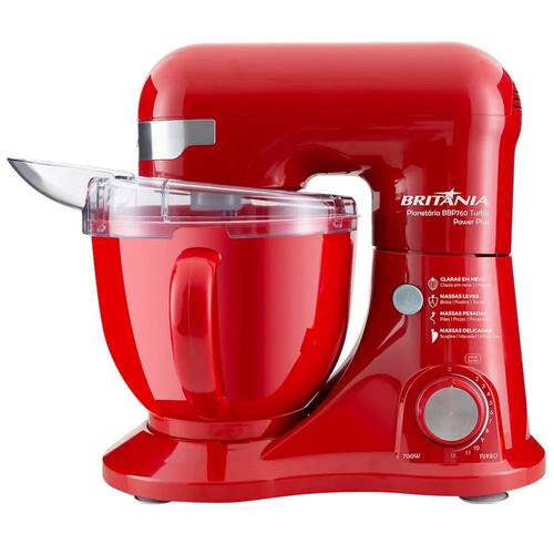 Batedeira Planetária Britânia BBP760V Power Plus com 12 Velocidades e 700W - Vermelha é boa?