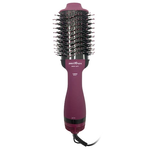 Escova Secadora Britânia Soft BES22 Tourmaline Íon com Cabo Giratório Marsala 1300W - Bivolt Menor preço em Escova Secadora Britânia Soft BES22 Tourmaline Íon com Cabo Giratório Marsala 1300W - Bivolt