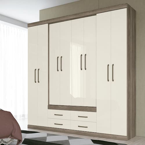 Menor preço em Guarda-Roupa Casal Santos Andirá Nápoles com 8 Portas e 4 Gavetas