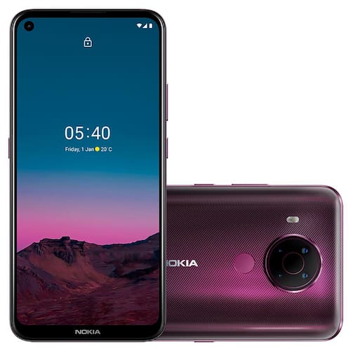 Menor preço em Smartphone Nokia 5.4 NK026 Roxo 128GB, Tela 6,39”, 4GB RAM, Câmera Traseira Quádrupla, Android 10 e Processador Octa-Core