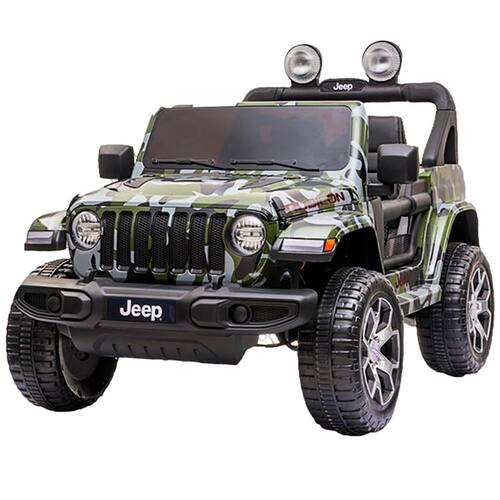 Carro Elétrico Jeep Wrangler 2909 12V com Rádio Controle Bandeirante - Camuflado Menor preço em Carro Elétrico Jeep Wrangler 2909 12V com Rádio Controle Bandeirante - Camuflado