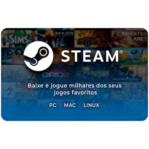 Gift Card Digital Steam - R$105 Menor preço em Gift Card Digital Steam - R$105