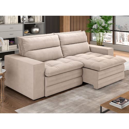 Sofá 4 Lugares Luizzi Colombo Retrátil, Reclinável Ponto