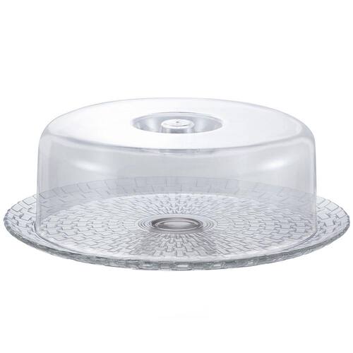 Prato com Tampa Ruvolo Bari em Vidro e Acrílico – 32 cm Menor preço em Prato com Tampa Ruvolo Bari em Vidro e Acrílico – 32 cm