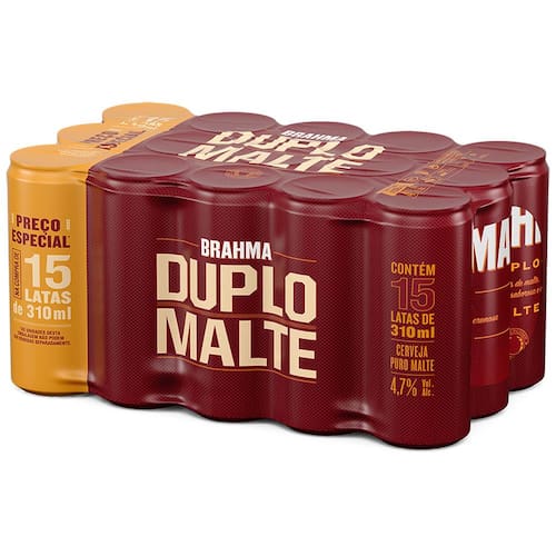 Cerveja Brahma Duplo Malte Lata 310ml Pack - 15 Unidades Menor preço em Cerveja Brahma Duplo Malte Lata 310ml Pack - 15 Unidades