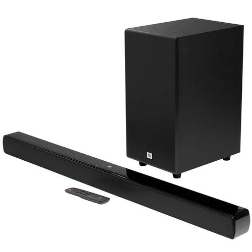 Soundbar JBL Cinema SB190 com 2.1 Canais, Dolby Atmos virtual e Subwoofer Sem Fio - 190W Menor preço em Soundbar JBL Cinema SB190 com 2.1 Canais, Dolby Atmos virtual e Subwoofer Sem Fio - 190W