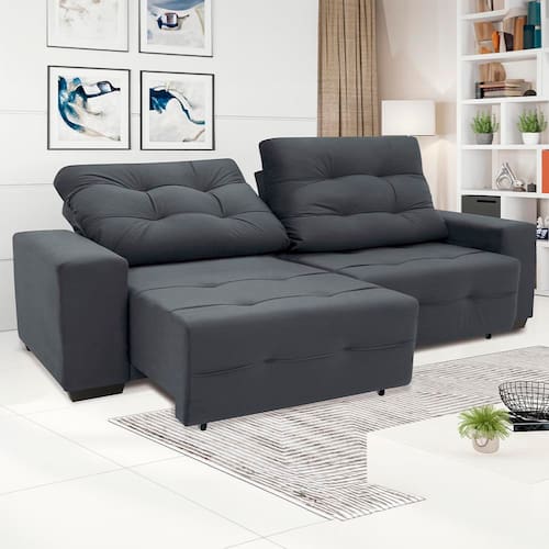 Sofá 3 Lugares Linoforte Bonno com 200 cm de Largura, Retrátil e Reclinável, Revestido em Tecido Suede é ruim? Sofá 3 Lugares Linoforte Bonno com 200 cm de Largura, Retrátil e Reclinável, Revestido em Tecido Suede é boa?