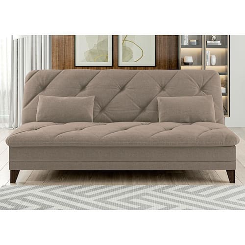 Sofá-Cama 3 Lugares Linoforte Jamile com Encosto Reclinável em Tecido Suede 188cm de Largura Menor preço em Sofá-Cama 3 Lugares Linoforte Jamile com Encosto Reclinável em Tecido Suede 188cm de Largura