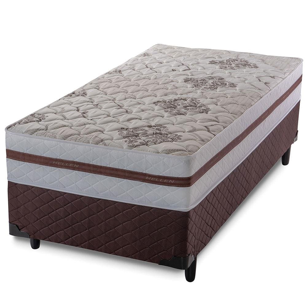 Cama Box Conjugado Solteiro Hellen Delta Ortopédico com Espuma D28 e Tecido Poliéster 41x88x188