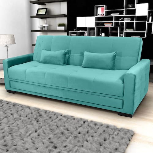 Sofá-Cama 3 Lugares Matrix Grazi Revestido em Tecido Veludo Menor preço em Sofá-Cama 3 Lugares Matrix Grazi Revestido em Tecido Veludo