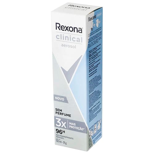 Desodorante Antitranspirante Aerossol Rexona Clinical sem Perfume 150ml Menor preço em Desodorante Antitranspirante Aerossol Rexona Clinical sem Perfume 150ml