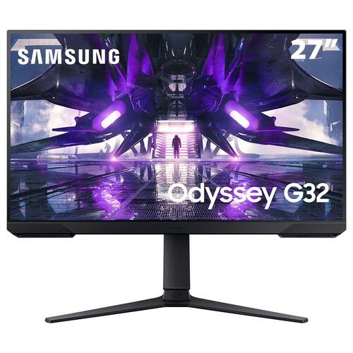 Monitor Gamer Samsung Odyssey G32A 27" S27AG32ANL, FHD, 165Hz, 1ms, com ajuste de altura, HDMI, DP, Freesync, Preto, Série G32