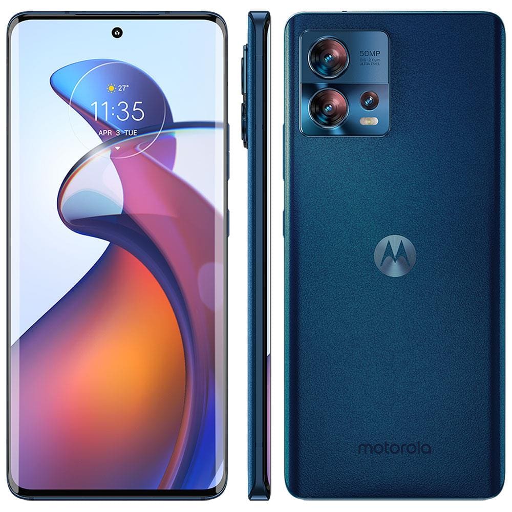 Smartphone Motorola Edge 30 Fusion 5G Azul 256GB 8GB RAM Tela de 6.6" Câmera Traseira Tripla Android 12 Processador Snapdragon 888+ 5G
