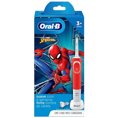 Escova Dental Elétrica Oral-B Infantil Spider-Man Recarregável Bivolt - 1 Unidade Menor preço em Escova Dental Elétrica Oral-B Infantil Spider-Man Recarregável Bivolt - 1 Unidade