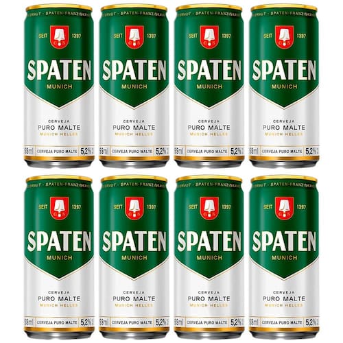 Cerveja Spaten Puro Malte Lata 269ml Pack - 8 unidades Menor preço em Cerveja Spaten Puro Malte Lata 269ml Pack - 8 unidades