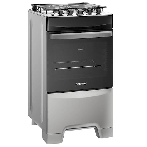 Fogão Continental 4 Bocas FC4IS com Mesa de Inox, Tecnologia Top Limpa Fácil e Acendimento Automático – Inox