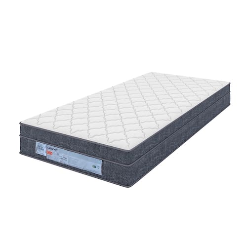 Colchão de Solteiro Ortobom New Caring com Europillow e Molas Nanolastic 21x88x188cm - Cinza/Branco Menor preço em Colchão de Solteiro Ortobom New Caring com Europillow e Molas Nanolastic 21x88x188cm - Cinza/Branco